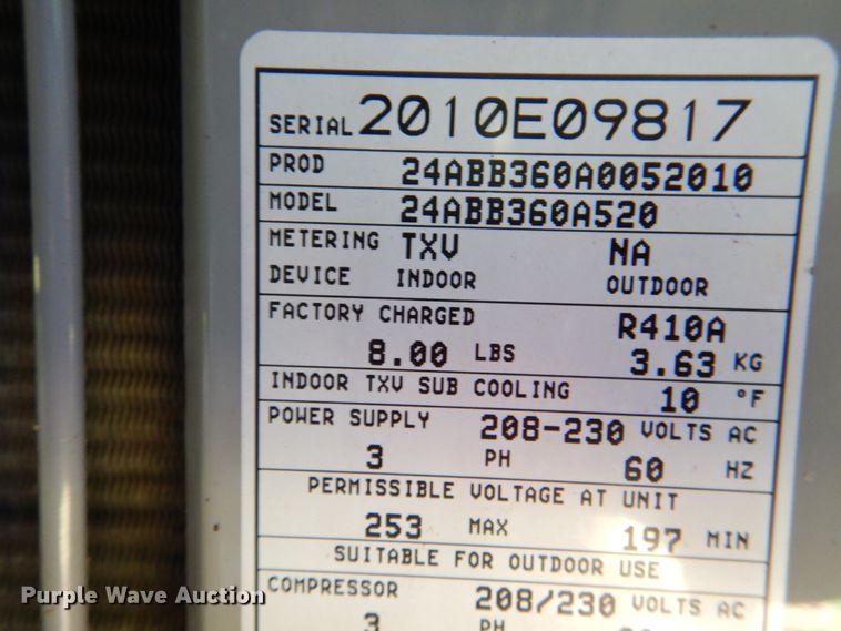 image for item HC9333 2010 Carrier  air conditioner