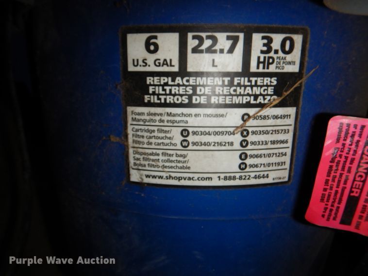 image for item HC9351 (2) wet/dry vacuums