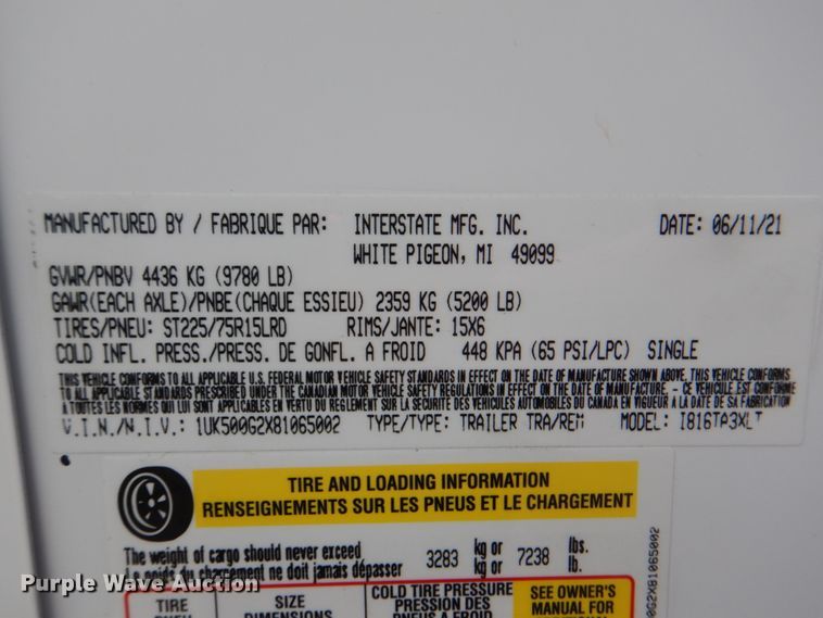 image for item HT9308 2008 Interstate Trailers I816TA3XLT  enclosed cargo trailer