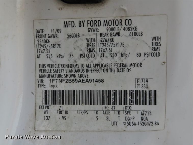 image for item HV9716 2010 Ford F250 Super Duty  pickup truck