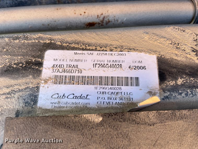 image for item IC9463 2007 Club Cadet 4x4D Trail  utility vehicle