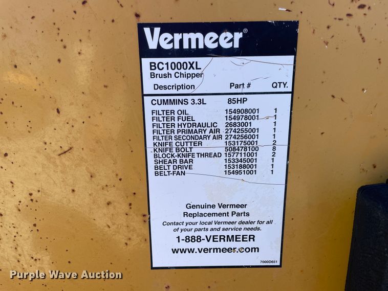 image for item IC9464 2009 Vermeer BC1000 XL  wood chipper