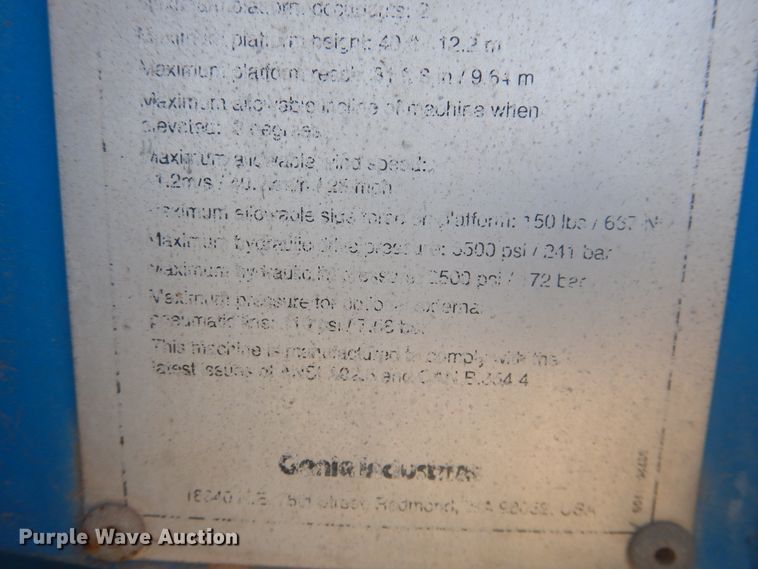 image for item IJ9456 1997 Genie S-40  boom lift