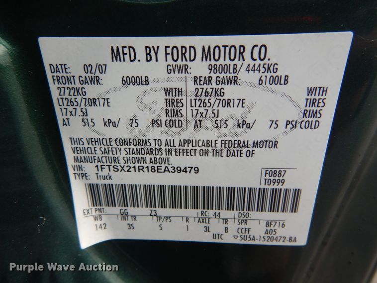 image for item IT9241 2008 Ford F250 Super Duty XLT  SuperCab pickup truck