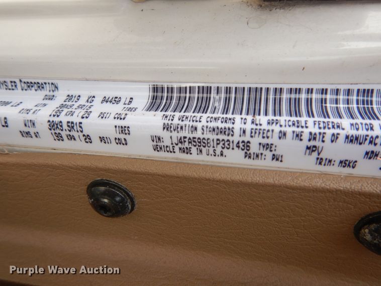 image for item IY9639 2001 Jeep Wrangler  SUV