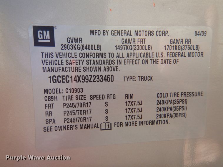 image for item JF9131 2009 Chevrolet Silverado 1500  pickup truck