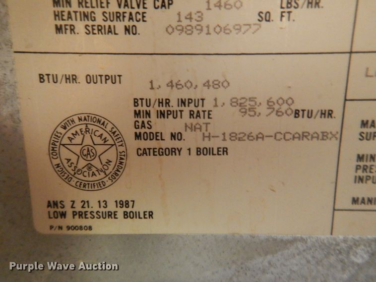 image for item JF9133 Raypak H-1826A-CCARABX  hot water boiler