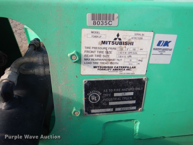 image for item JY9803 Mitsubishi FG40K-LP  forklift