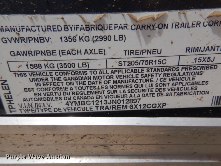 image for item JZ9982 2018 Patriot  enclosed cargo trailer