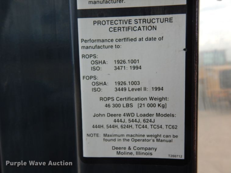image for item DC2023 2004 John Deere 544J  wheel loader