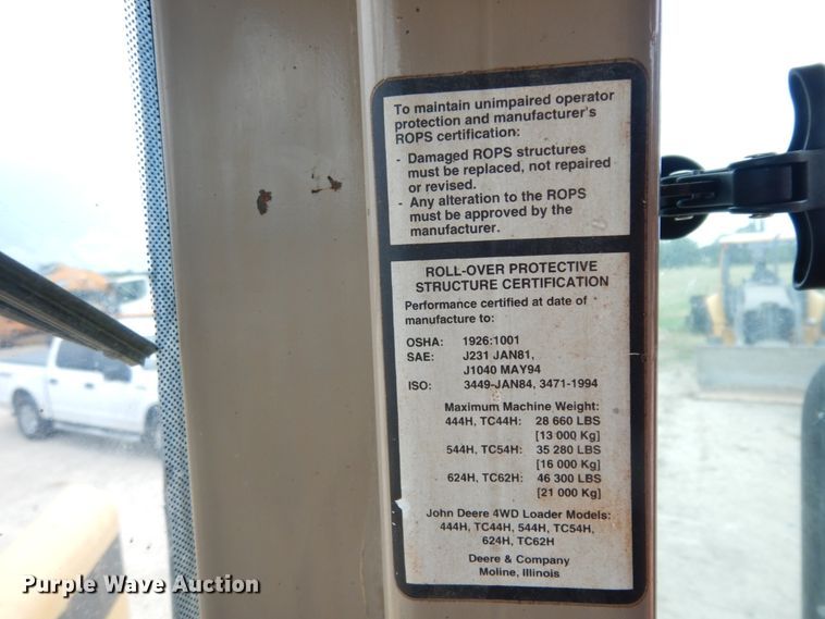 image for item DC2024 2000 John Deere 624H  wheel loader