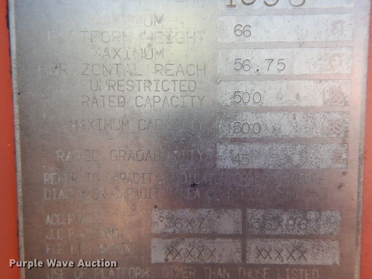 image for item DH5596 1998 JLG 600SJ  boom lift