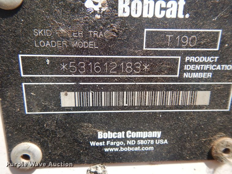 image for item DH5599 2006 Bobcat T190  tracked skid steer loader