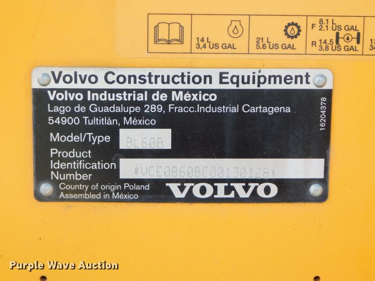 image for item DK8572 2015 Volvo BL60B  backhoe