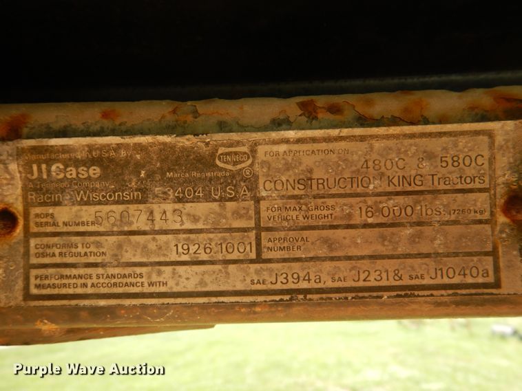 image for item DL0075 1980 Case 580C  backhoe