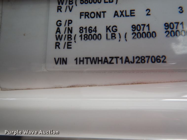 image for item DL0076 2010 International 7400 WorkStar  dump truck