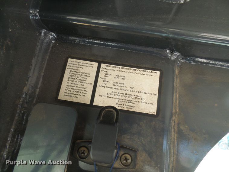 image for item DL0995 2008 John Deere 770D  motor grader
