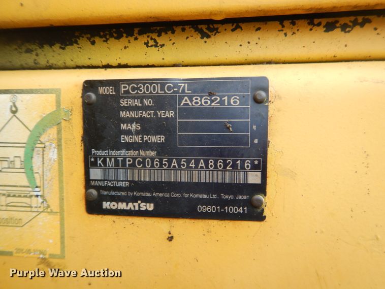 image for item DL4986 2004 Komatsu PC300LC-7L  excavator