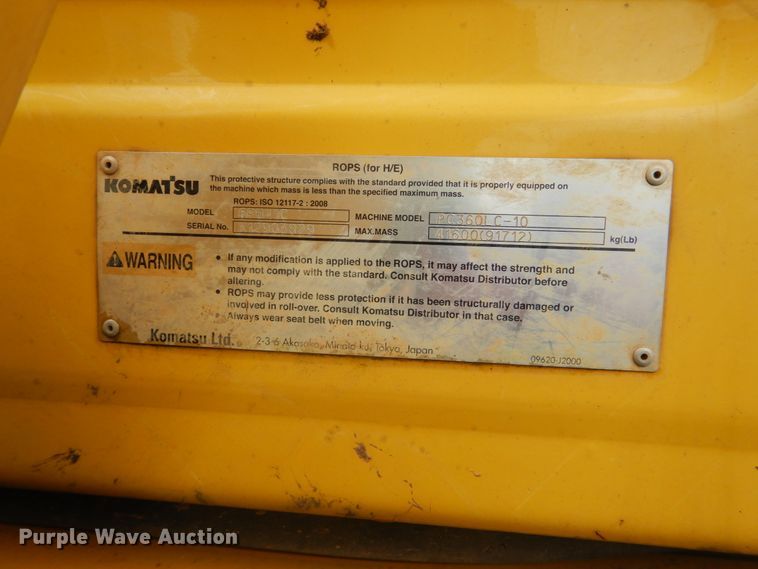 image for item DL4991 2014 Komatsu PC360LC-10  excavator