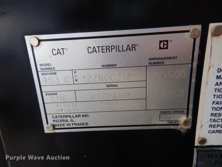 image for item DM0137 1996 Caterpillar 953C  track loader