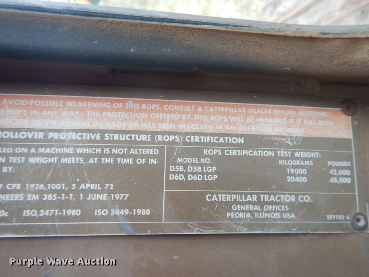 image for item FI9135 1984 Caterpillar D6D  dozer