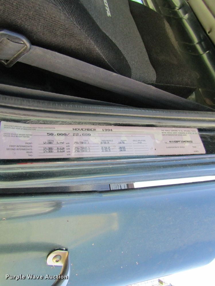 image for item GC9992 1995 White GMC Areo WCA  dump truck