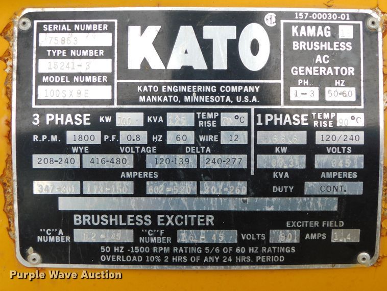 image for item HX9386 1977 Caterpillar  generator