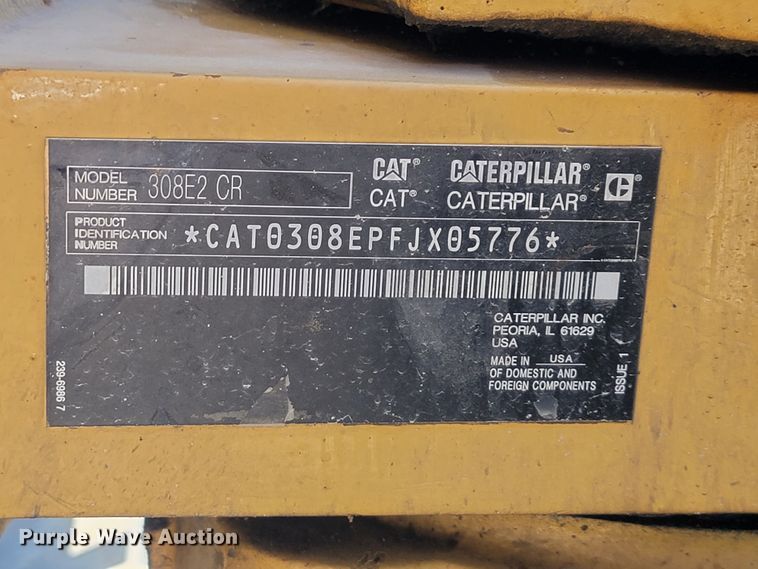 image for item IF9790 2016 Caterpillar 308E2 CR  mini excavator