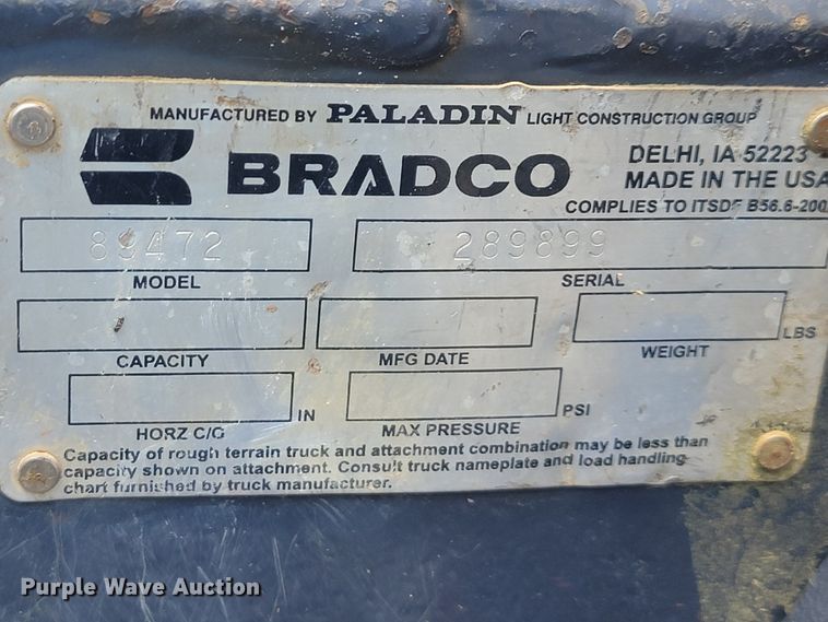 image for item IF9860 Bradco 89472  42"L skid steer trencher