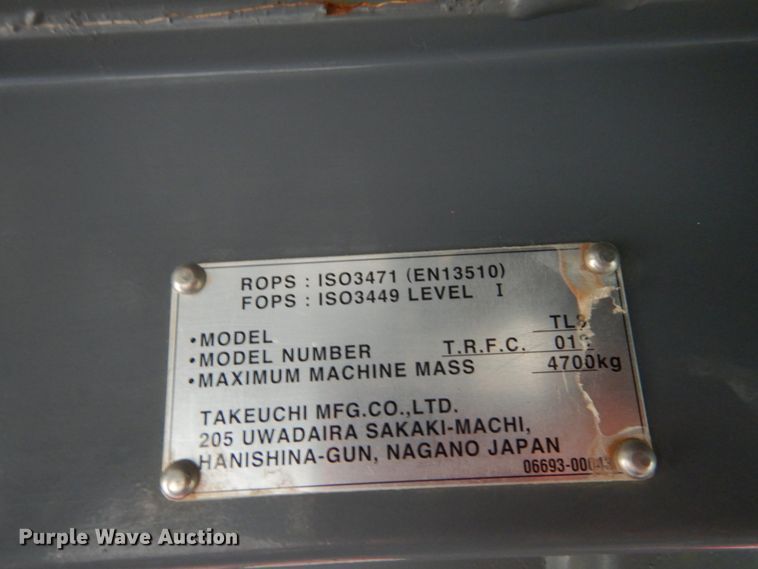 image for item II9561 2015 Takeuchi TL8  tracked skid steer loader