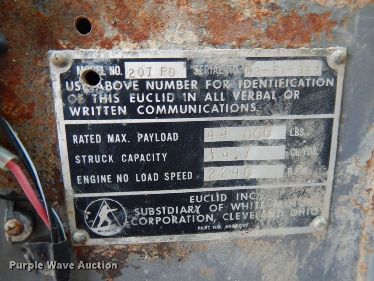 image for item IL9858 Euclid 207FD  haul truck
