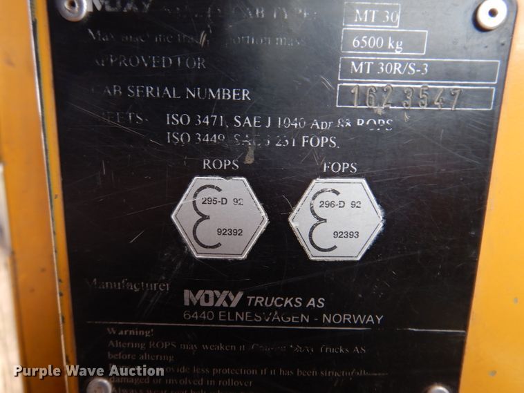 image for item IQ9658 1997 Moxy MT30  haul truck