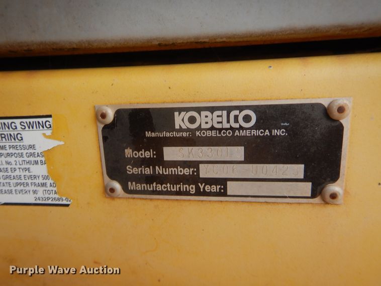 image for item IT9516 2001 Kobelco SK330LC  excavator