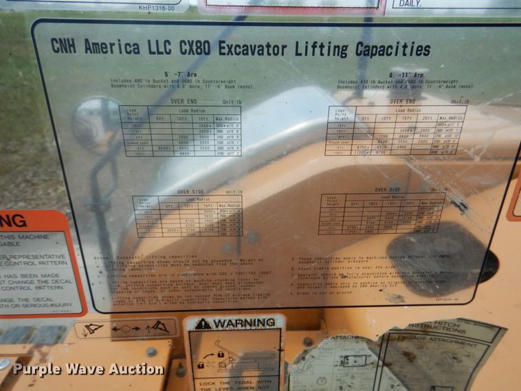 image for item JF9110 2007 Case CX80  mini excavator