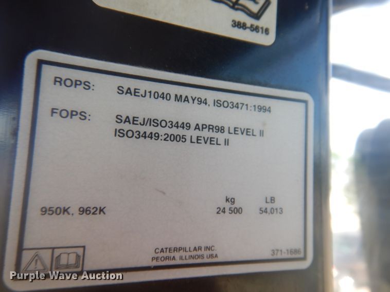 image for item JZ9985 2014 Caterpillar 950K  wheel loader