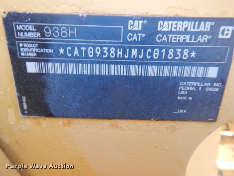 image for item JZ9986 2012 Caterpillar 938H  wheel loader
