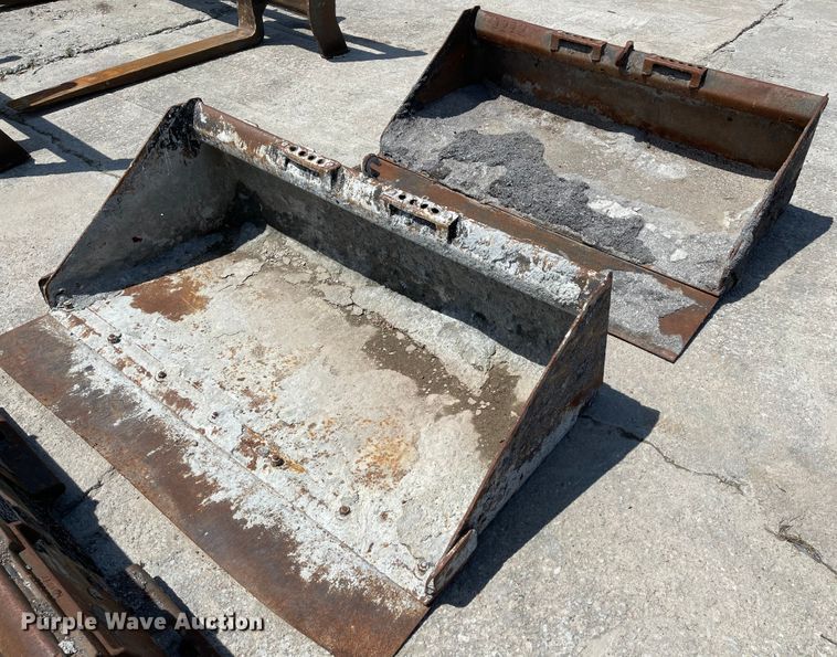 image for item KU9567 (2) 61"W skid steer buckets