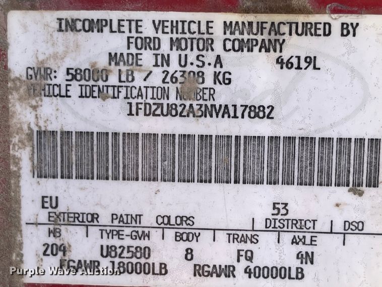 image for item KU9571 1992 Ford LT8000  water truck