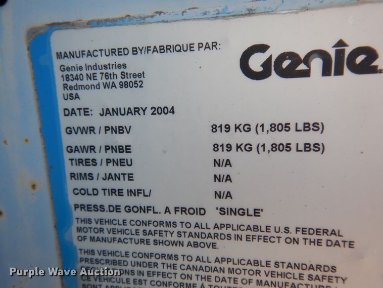 image for item KU9586 2004 Genie TML-4000N  light plant