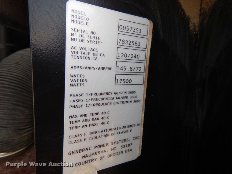 image for item KU9587 Generac GP17500E  generator