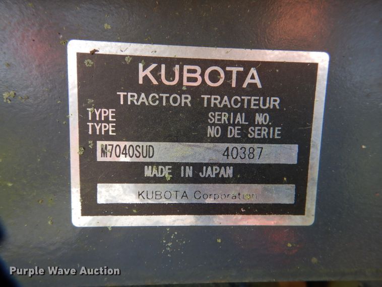 image for item DL3331 Kubota M7040  MFWD tractor