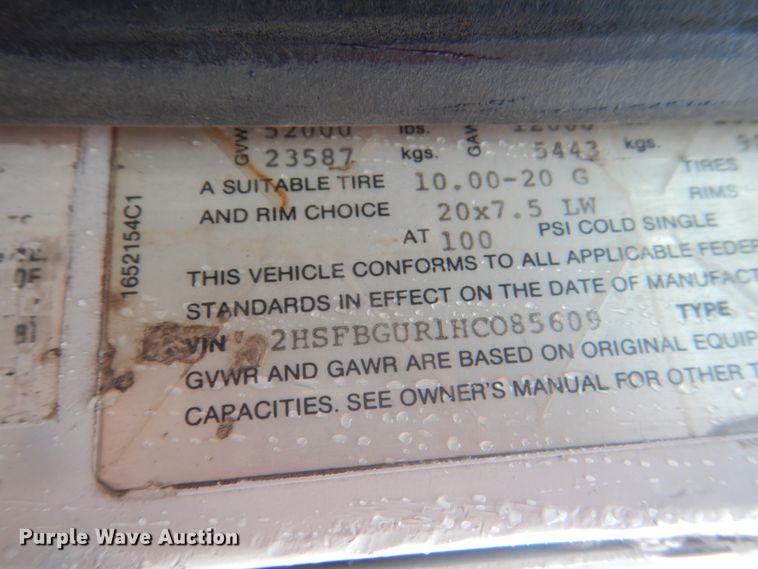 image for item JY9775 1987 International 9370  box truck