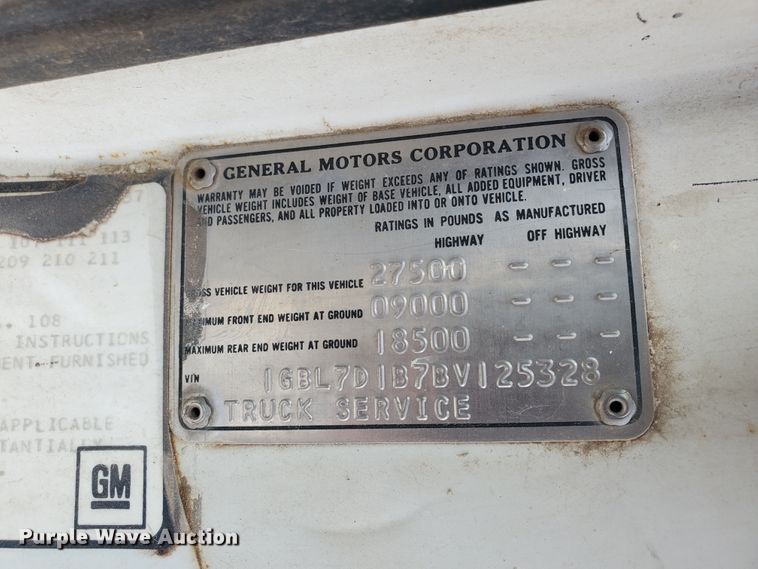 image for item DI5136 1981 Chevrolet C70  crane truck