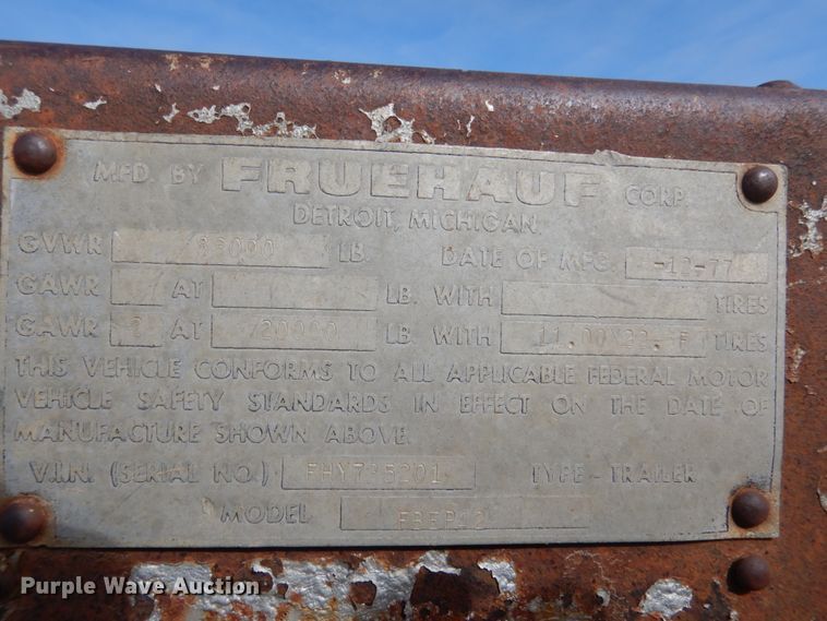 image for item IK9799 1977 Fruehauf FBEP42 flatbed trailer