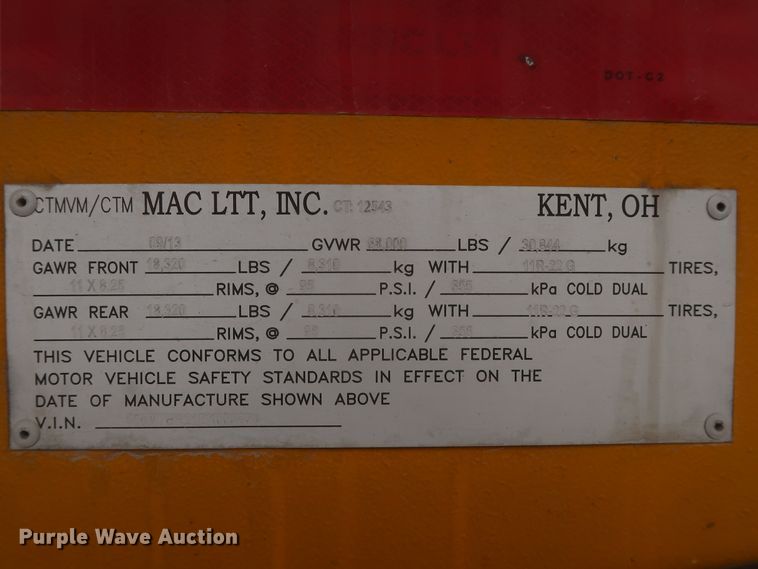 image for item IO9216 2014 Mac LTT  tank trailer