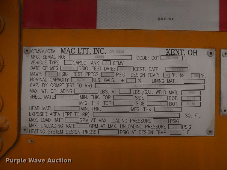 image for item IO9216 2014 Mac LTT  tank trailer