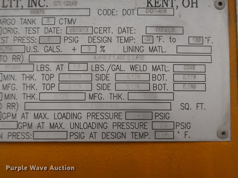 image for item IO9216 2014 Mac LTT  tank trailer