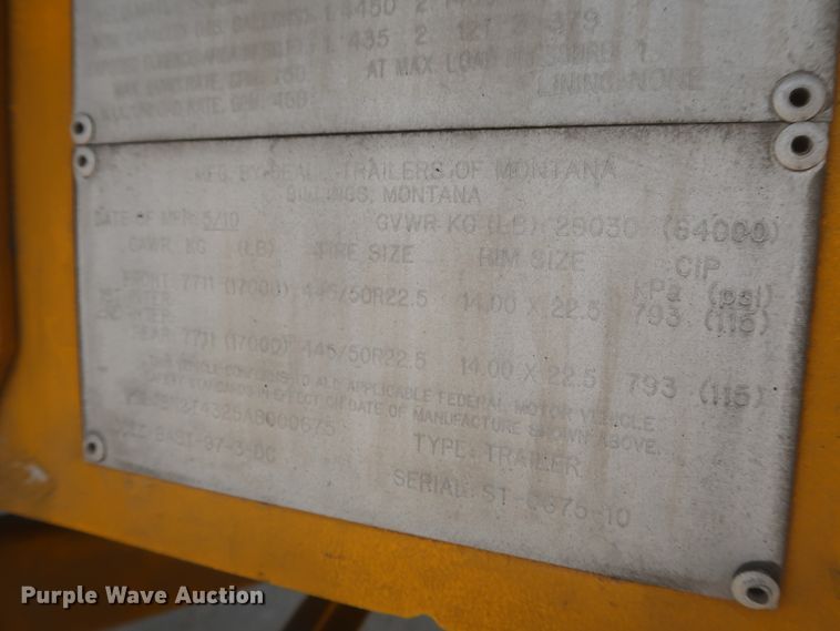 image for item IO9218 2010 Beall  tank trailer