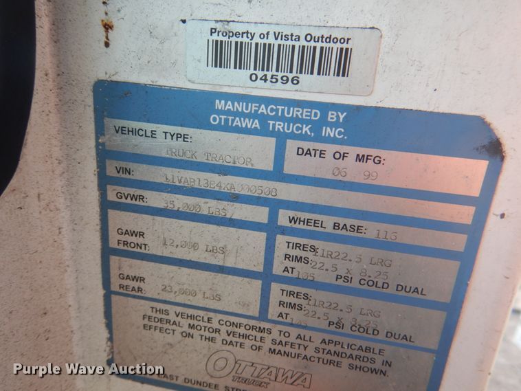 image for item KW9961 1999 Ottawa Commando 30  yard truck