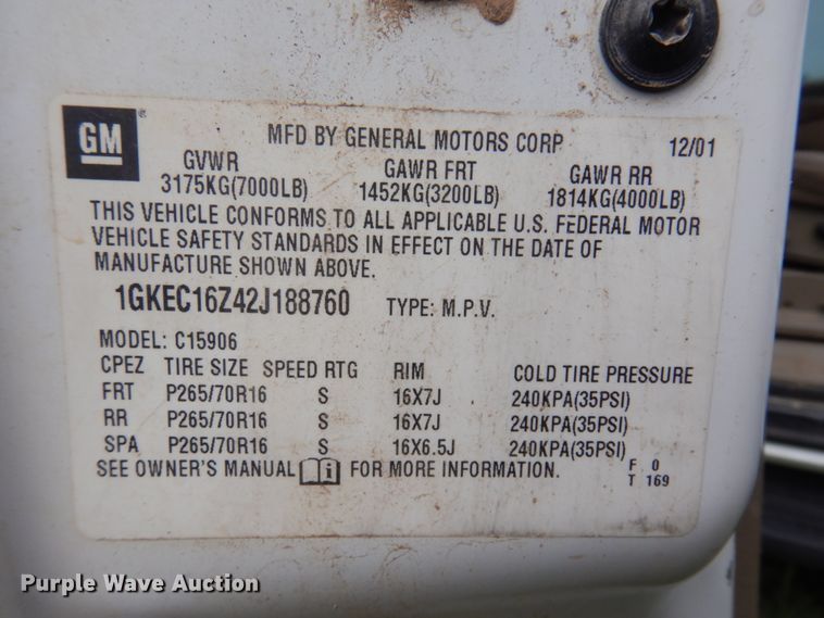 image for item DM5256 2002 GMC Yukon  SUV